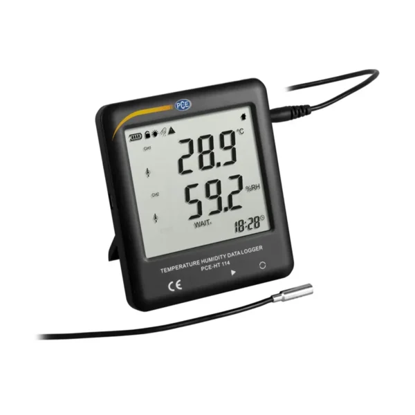 Datalogging Thermo Hygrometer with Display & Wired Sensor PCE-HT 114