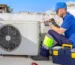 Technician repairing air conditioner